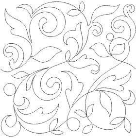 Leafy Vines And Loops End-to-End Quilting Design | Machine Embroidery Designs by JuJu