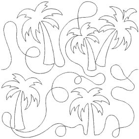 Palm Trees End-to-End Quilting Design | Machine Embroidery Designs by JuJu