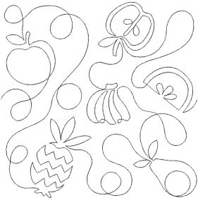 Retro Fruits With Loops End-to-End Quilting Design | Machine Embroidery Designs by JuJu