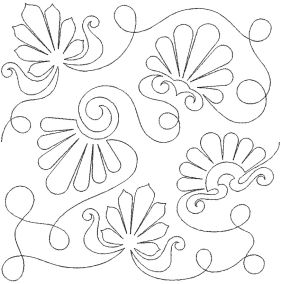 Scalloped Fans End-to-End Quilting Design | Machine Embroidery Designs by JuJu