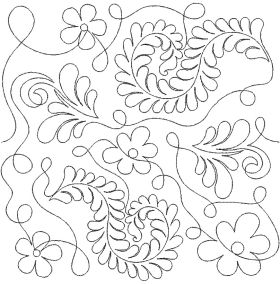 Serpentine Feathers End-to-End Quilting Design | Machine Embroidery Designs by JuJu