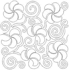 Spiral Flowers And Curves End-to-End Quilting Design | Machine Embroidery Designs by JuJu