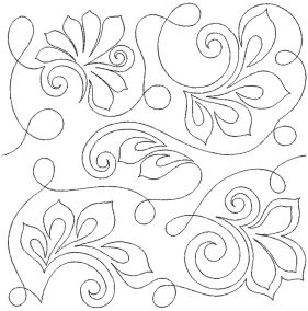 Swirly Fans 1 End-to-End Quilting Design | Machine Embroidery Designs by JuJu