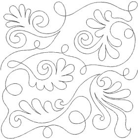 Swirly Fans 2 End-to-End Quilting Design | Machine Embroidery Designs by JuJu