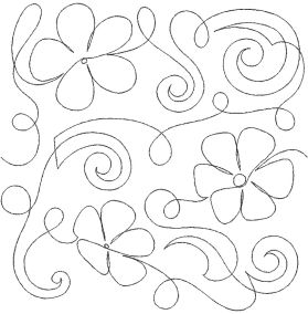 Swirly Impatiens End-to-End Quilting Design | Machine Embroidery Designs by 