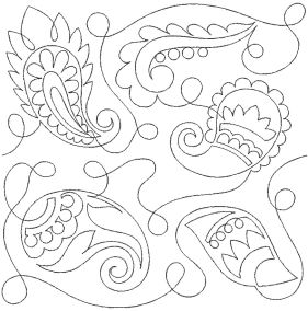 Swirly Paisley End-to-End Quilting Design | Machine Embroidery Designs by JuJu