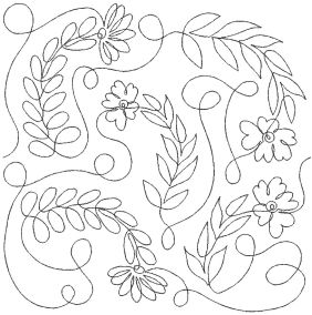 Wildflower Chain End-to-End Quilting Design | Machine Embroidery Designs by JuJu