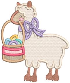 Easter Llamas Applique Machine Embroidery Designs by JuJu 