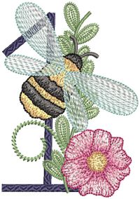 Elegant Bee Numbers | Machine Embroidery Designs by JuJu