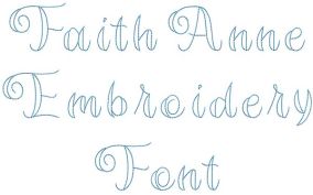 Faith Anne Embroidery Font | Machine Embroidery Designs by JuJu