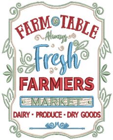 Farm Fresh Markets Machine Embroidery Designs by JuJu