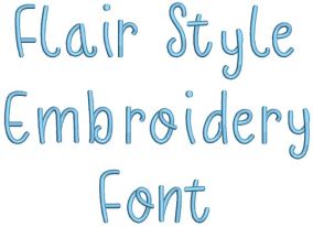 Flair Style Embroidery Font | Machine Embroidery Designs by JuJu