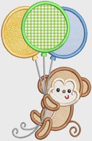 Floating Balloon Critters Machine Embroidery Designs by JuJu 