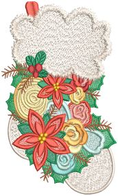 Floral Christmas Digital Embroidery Designs by JuJu