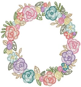 Floral Laurel Wreaths Machine Embroidery Designs by JuJu
