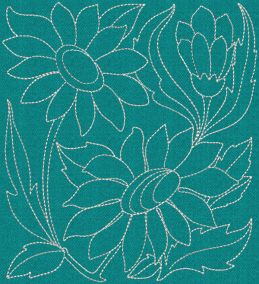 Wild Flower Quilt Blocks 1 Machine Embroidery Designs by JuJu