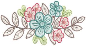 Floral Sprays Sketch 2 | Machine Embroidery Designs by JuJu