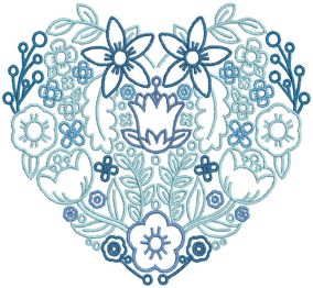 Flowering Hearts | Machine Embroidery Designs by JuJu