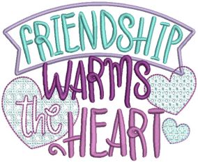 Friendship Word Art 3 Machine Embroidery Designs By JuJu