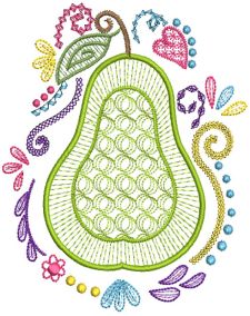 Fruit And Veggie Doodles Machine Embroidery Designs by JuJu