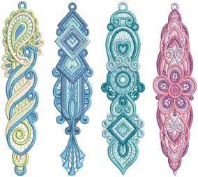 Free Standing Lace Bookmarks 3 Machine Embroidery Designs by JuJu