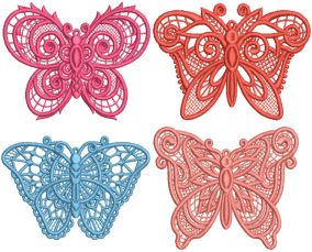 Free Standing Lace Butterflies 2 Machine Embroidery Designs by JuJu