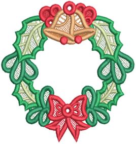 Free Standing Lace Christmas Wreaths | Machine Embroidery Designs by JuJu