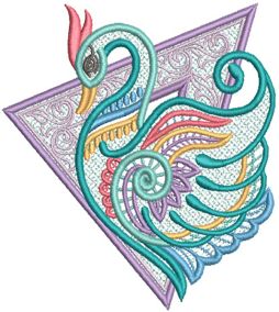 Free Standing Lace Exotic Birds 2 | Machine Embroidery Designs by JuJu