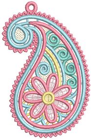 Free Standing Lace Paisley 2 | Machine Embroidery Designs by JuJu