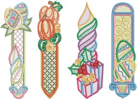 Free Standing Lace Special Occasion Bookmarks Digital Embroidery Machine Designs by JuJu 