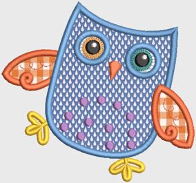 Funky Owls Applique Machine Embroidery Designs by JuJu 
