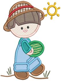 Gardening Kids Applique Machine Embroidery Designs by JuJu