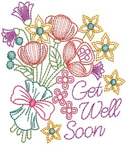 Get Well Soon Greeting Cards Digital Embroidery Designs by JuJu