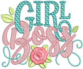 Girl Boss Word Art Machine Embroidery Designs By JuJu