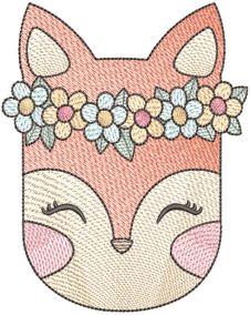 Girl Sketch Woodland Animals Machine Embroidery Designs By JuJu