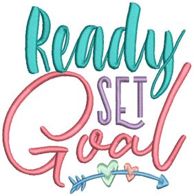Goals Achieved Word Art Digital Embroidery Designs by JuJu