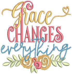 Grace Word Art Machine Embroidery Designs by JuJu