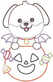 Halloween Puppies and Kittens Digital Machine Embroidery Designs by JuJu