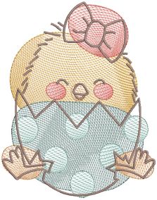 Happy Easter Pals Sketch Machine Embroidery Designs by JuJu