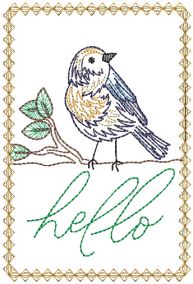 Hello Greeting Cards 2 | Machine Embroidery Designs by JuJu