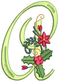 Holly Jolly Monogram | Machine Embroidery Designs by JuJu