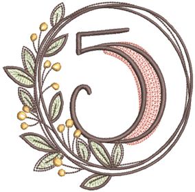 Hope Laurel Numbers | Machine Embroidery Designs by JuJu 