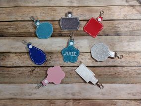 Blank Shapes Key Fobs ITH 3 | Machine Embroidery Designs by JuJu