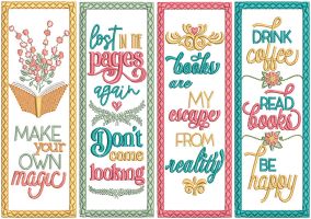 ITH Bookmarks Set 3 | Machine Embroidery Designs by JuJu