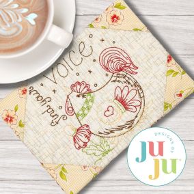 ITH Find Your Voice Mug Rug | Machine Embroidery Designs by JuJu
