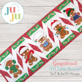 ITH Gingerbread Table Runner | Machine Embroidery Designs by JuJu