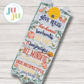 ITH Hive Rules Wall Hanging | Machine Embroidery Designs by JuJu	