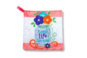 ITH Keep Life Simple Pot Holder | Machine Embroidery Designs by JuJu