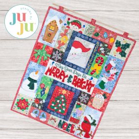 ITH Merry And Bright Wall Hanging | Machine Embroidery Designs by JuJu