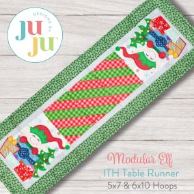 ITH Modular Elf Table Runner | Machine Embroidery Designs by JuJu	